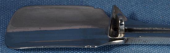 A late George III silver stilton scoop, possibly by John Jackson III, Length: 296mm